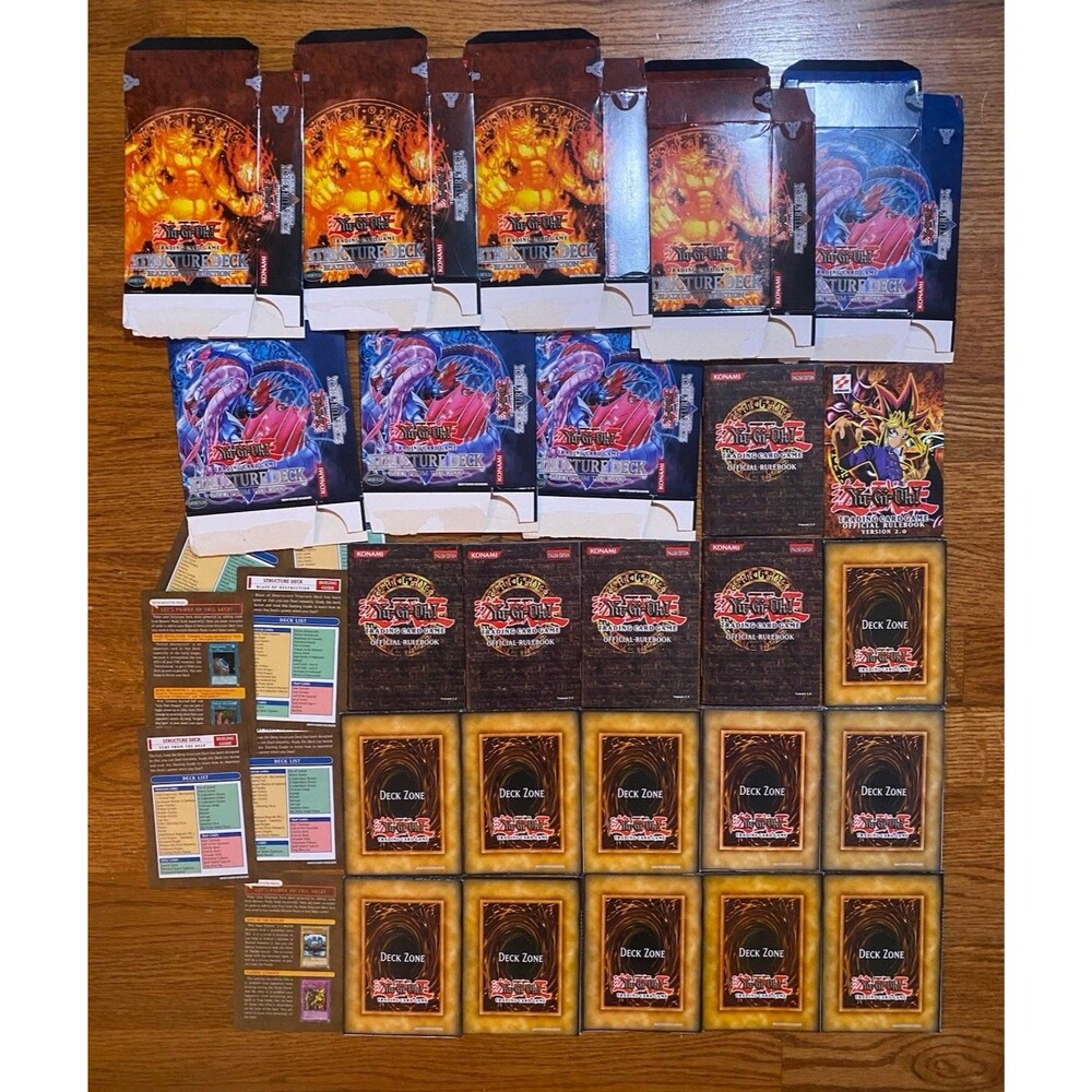 2005 Yugioh Blaze & Fury empty Structure Decks - Deck Zones Rulebooks random Lot